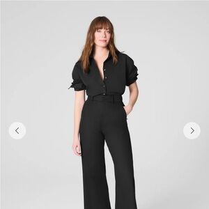 SPANX Supersmooth Twill Black Wide Leg Pants size Large. NWT!!